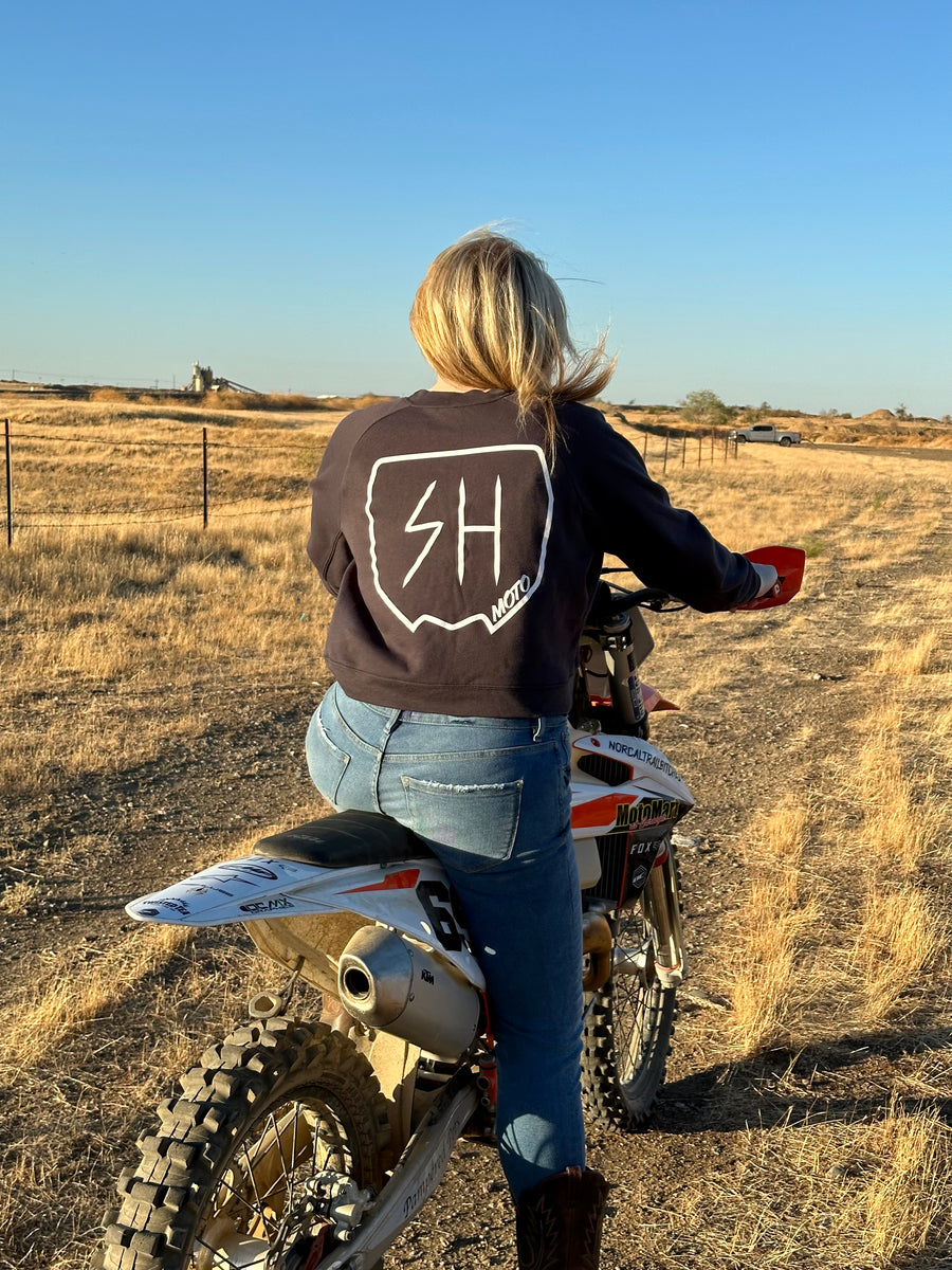 Sendher Moto Cropped Crewneck